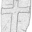 Scanned ink drawing of incised cross-slab located in Muthill church tower.
