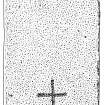 Scanned ink drawing of Fortingall 8 incised recumbent cross slab.