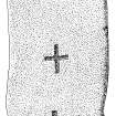 Scanned ink drawing of Fortingall 10 recumbent cross slab