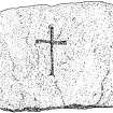Scanned ink drawing of Fortingall 11 cross-incised stone.