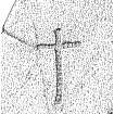 Scanned ink drawing of incised cross