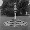 View of sundial, Balcarres House.