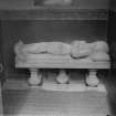 Recumbent effigy in vestibule