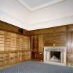 Interior. Main floor, view of Library from SE