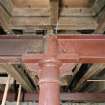 Interior. First floor. Detail of cast-iron column capital and Glenboig steel joist