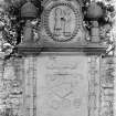 General view of the Faichney Monument in its original location.  This elaborately carved monument is by John Faichney, a mason and is a memorial to his wife and children.  It has now been moved inside.