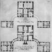 Plans of the principal story and ground floor.
Insc: 'Plan of the Principal Story';  'General Plan of the Ground Floor of Niddrie house'; 'Gul: Adam inc et delin, R. Cooper Sculpt'.
Engraving.