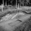 Excavation photograph: Film 93/BW/2: Section through bank, NW side of cut, Site B at Cleaven Dyke. Illustration 30.