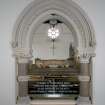 Interior. View from Lobby through window into Sanctuary.