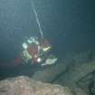 Maritime photographs:  Douglas McElvogue underwater at the unknown wreck: Bagh Poll A' Bhacain, North Minch; 'Kinlochbervie Wreck'.