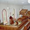 Interior. Main church. Elevated view from NNE