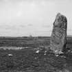 North Uist, Westford.
General View of standing stone with blackhouses in the distance