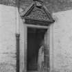 View of doorway to Acheson House.  Doorway insc: '...1633'.