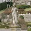 Statue (no.33 on plan),view from South East in Drummond Castle formal garden.
