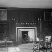 Edinburgh, Niddrie Marischal House, interior.
View of Dining room with the table set by the fireplace.