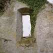 Interior, window in W gable, view from E