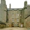 View of north face of castle from courtyard to north