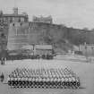 Historic photograph.
View of soldiers on esplanade, insc: 'EDINBURGH CASTLE FROM ESPLANADE. 6824 G.W.W.'