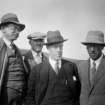 Group of archaeologists at Trumland House, Rousay. From left to right - Professor Childe, Mr Houston, Dr Callender, Mr Grant.