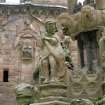 West Lothian, Linlithgow Palace. Courtyard, detail of fountain.