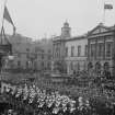 View of street procession outside General Register House, (coronation?)
