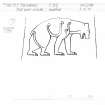 Drawing of Pict-bear incised stone/simplified at Old Scatness.