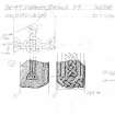 Drawing of carved stone with cross detail. Whiteness, Shetland
