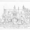 Digital image of sketch of Roxburgh Parish Church
