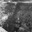 View of inner Antonine ditch with ledge on counter scarp at Mumrills Roman Fort during excavation 1923-1928.
