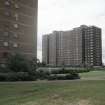 Dundee, Whitfield, Lothian Crescent (Central Precinct): General view of two 16-storey blocks.
