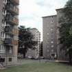 Dundee, Dryburgh Gardens (Lansdowne Phase 1): General view of Scottish Special Housing Association multi-storey blocks.