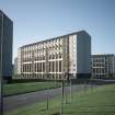Edinburgh, Wester Hailes Park (Wester Hailes Contract 7): View across road of four 9-storey blocks.