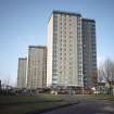 Aberdeen, Brierfield Terrace (Cornhill-Stockethill Section I): View of three 16 and 17-storey blocks.