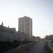 Aberdeen, Tolohill Square (Kincorth Section 49): View of Kincorth Land tower block with  housing estate in the foreground.