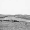 General view looking towards crannog.
Original historic photograph mounted on card and annotated by Erskine Beveridge 'Dun anlaimh, Upper Mill Loch, Coll'.