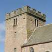 Detail of parapet on tower.