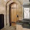 Interior.
View of sacristy doorway, North side of the chancel