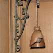 Interior.
Church hall, detail of copper hanging lamp by Messrs. Henshaw of Edinburgh.
