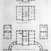 Edinburgh, Saughton House.
Photographic copy of floor plans.
Insc: 'Plan of the first Floor' 'General Plan of the Ground Floor of Saughton House' 'Gul. Adam inv: et delin' 'R:Cooper Sculp'