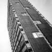 Close up shot of a block of flats at Hutchesontown B in the Gorbals area of Glasgow.  Designed by JLP when he worked for RMJM.