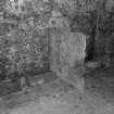 Interior.
Cow byre, view of stall and feeding troughs.