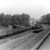 View NNW of ROF Bishopton north railway sidings.  Ex Caledonian Railway Co. 0-6-0 'Jumbo' freight tender engine.