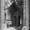 Detail of W doorway at Elgin Cathedral.