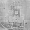 Photograph of drawing of layout plan showing position of Memorial to King Edward VII and gates