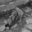 Excavation photograph : Seated burial, Enclosure I.