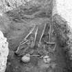 Photograph of two skeletons found in 1900s castle excavations