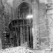 Interior.
View of brick pier construction.