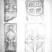 Copy of Lithograph, plate XXIII, 'Archaelogical sketches in Scotland'.
BB15, 16, 17 & 18.