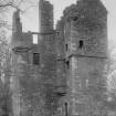 Greenknowe Tower, view from the SE. Scanned image of glass negative.
