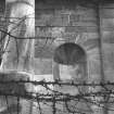 View through columns to blind alcove